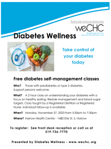 Diabetes Wellness Class (In Harrow) @ Harrow Health Centre | Essex | Ontario | Canada
